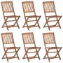 6 pcs folding garden chairs and solid acacia wood cushions by vidaXL, Garden chairs - Ref: Foro24-3074998, Price: 310,86 €, D...