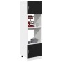 Armario de microondas con estante Roble negro 60 x 57 x 207 cm