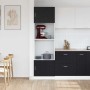 Armario de microondas con estante Roble negro 60 x 57 x 207 cm