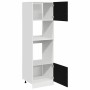 Armario de microondas con estante Roble negro 60 x 57 x 207 cm