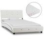 Bett mit weißer Kunstledermatratze 90x200 cm von vidaXL, Betten und Lattenroste - Ref: Foro24-277569, Preis: 368,42 €, Rabatt: %