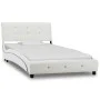 Bed with white synthetic leather mattress 90x200 cm by vidaXL, Beds and slatted bases - Ref: Foro24-277569, Price: 358,41 €, ...