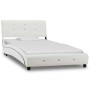 Bett mit weißer Kunstledermatratze 90x200 cm von vidaXL, Betten und Lattenroste - Ref: Foro24-277569, Preis: 368,42 €, Rabatt: %