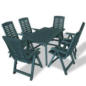 Garden dining set 7 pieces green plastic by vidaXL, Garden sets - Ref: Foro24-275080, Price: 810,77 €, Discount: %