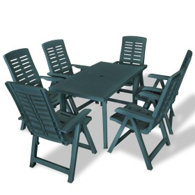 Garten-Essset 7-teilig aus grünem Kunststoff von vidaXL, Gartensets - Ref: Foro24-275080, Preis: 831,62 €, Rabatt: %