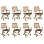 Folding garden chairs 8 units and solid acacia wood cushions by vidaXL, Garden chairs - Ref: Foro24-3075085, Price: 406,62 €,...