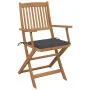 Klappbare Gartenstühle 8-teilig und Kissen aus massivem Akazienholz von vidaXL, Gartenstühle - Ref: Foro24-3075085, Preis: 40...