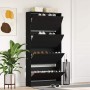 Armario para Zapatos con puerta Roble negro 80 x 21 x 163.5 cm