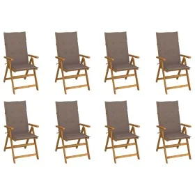 Klappbare Gartenstühle und Kissen, 8 Stück, massives Akazienholz von vidaXL, Gartenstühle - Ref: Foro24-3075062, Preis: 642,1...