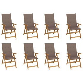 Klappbare Gartenstühle und Kissen, 8 Stück, massives Akazienholz von vidaXL, Gartenstühle - Ref: Foro24-3075062, Preis: 640,9...