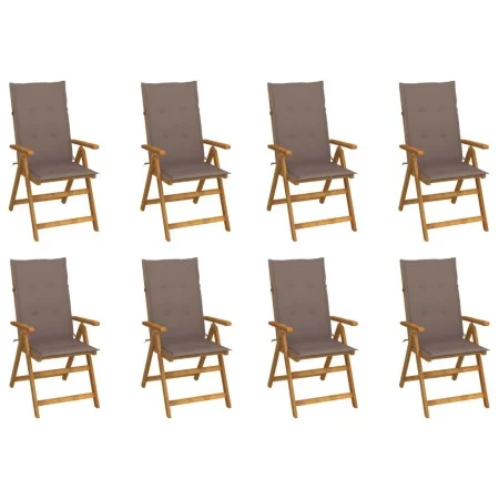 Folding garden chairs and cushions 8 pcs solid acacia wood by vidaXL, Garden chairs - Ref: Foro24-3075062, Price: 642,13 €, D...