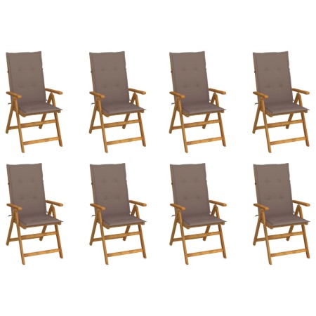 Klappbare Gartenstühle und Kissen, 8 Stück, massives Akazienholz von vidaXL, Gartenstühle - Ref: Foro24-3075062, Preis: 640,9...