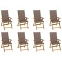 Klappbare Gartenstühle und Kissen, 8 Stück, massives Akazienholz von vidaXL, Gartenstühle - Ref: Foro24-3075062, Preis: 640,9...