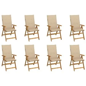 Klappbare Gartenstühle und Kissen, 8 Stück, massives Akazienholz von vidaXL, Gartenstühle - Ref: Foro24-3075057, Preis: 642,1...