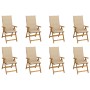 Folding garden chairs and cushions 8 pcs solid acacia wood by vidaXL, Garden chairs - Ref: Foro24-3075057, Price: 629,91 €, D...