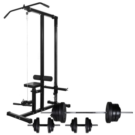 Bodybuilding-Gerät mit Gewichten und Hanteln 60,5 kg von vidaXL, Gewichthebermaschinen - Ref: Foro24-275354, Preis: 345,78 €,...