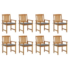 Garden chairs with cushions 8 pcs solid acacia wood by vidaXL, Garden chairs - Ref: Foro24-3078167, Price: 654,53 €, Discount: %