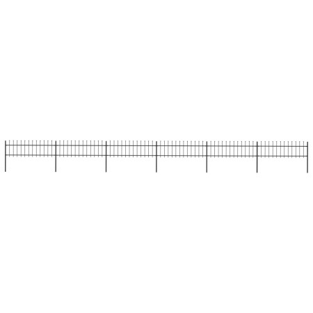 Gartenzaun mit Speerspitzen aus schwarzem Stahl 10,2x0,6 m von vidaXL, Zaunpaneele - Ref: Foro24-277598, Preis: 260,20 €, Rab...