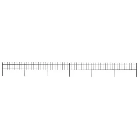 Gartenzaun mit Speerspitzen aus schwarzem Stahl 10,2x0,6 m von vidaXL, Zaunpaneele - Ref: Foro24-277598, Preis: 270,47 €, Rab...