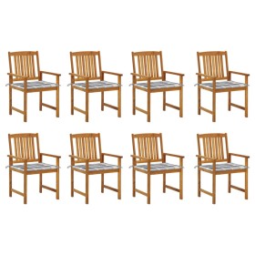 Gartenstühle mit Kissen 8 Stück aus massivem Akazienholz von vidaXL, Gartenstühle - Ref: Foro24-3078180, Preis: 646,07 €, Rab...