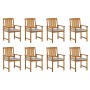 Garden chairs with cushions 8 pcs solid acacia wood by vidaXL, Garden chairs - Ref: Foro24-3078180, Price: 646,07 €, Discount: %