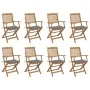 8 pcs folding garden chairs and solid acacia wood cushions by vidaXL, Garden chairs - Ref: Foro24-3075086, Price: 399,34 €, D...