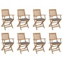 8 Stück klappbare Gartenstühle und Kissen aus massivem Akazienholz von vidaXL, Gartenstühle - Ref: Foro24-3075086, Preis: 464...