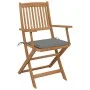 8 pcs folding garden chairs and solid acacia wood cushions by vidaXL, Garden chairs - Ref: Foro24-3075086, Price: 399,34 €, D...
