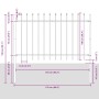 Cerca de jardín Gris 5.1 x 1 m Acero con recubrimiento en polvo