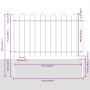 Cerca de jardín Gris 5.1 x 1 m Acero con recubrimiento en polvo