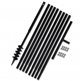 Earth Drill With Handle 80 mm With Extension Tube 9 M Steel by vidaXL, Helical augers - Ref: Foro24-270540, Price: 121,71 €, ...