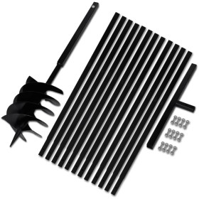 Earth Drill With Handle 200 mm With Extension Tube 13 M Steel by vidaXL, Helical augers - Ref: Foro24-270537, Price: 192,51 €...