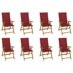 Folding garden chairs and cushions 8 pcs solid acacia wood by vidaXL, Garden chairs - Ref: Foro24-3075063, Price: 641,64 €, D...