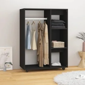 Black engineered wood cabinet 80x40x110 cm by vidaXL, Wardrobes - Ref: Foro24-808514, Price: 73,62 €, Discount: %