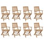 8 pcs folding garden chairs and solid acacia wood cushions by vidaXL, Garden chairs - Ref: Foro24-3075088, Price: 462,58 €, D...