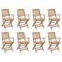 8 pcs folding garden chairs and solid acacia wood cushions by vidaXL, Garden chairs - Ref: Foro24-3075088, Price: 399,34 €, D...