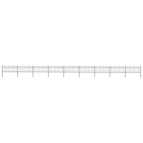 Gartenzaun mit schwarzen Stahlringspitzen 15,3 x 0,8 m von vidaXL, Zaunpaneele - Ref: Foro24-277655, Preis: 588,59 €, Rabatt: %