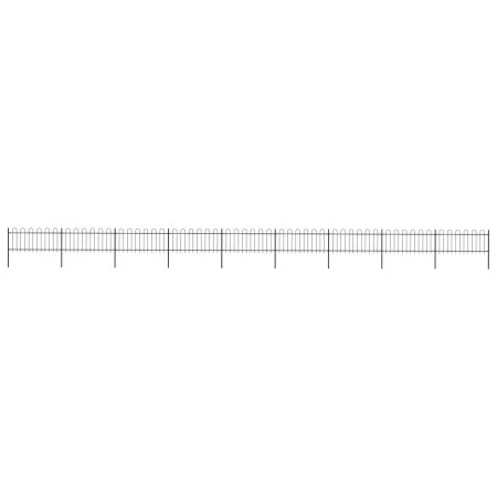 Garden fence with black steel hoop tips 15.3x0.8 m by vidaXL, fence panels - Ref: Foro24-277655, Price: 588,59 €, Discount: %