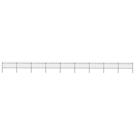 Gartenzaun mit schwarzen Stahlringspitzen 15,3 x 0,8 m von vidaXL, Zaunpaneele - Ref: Foro24-277655, Preis: 476,12 €, Rabatt: %