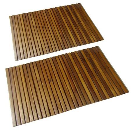 Set mit 2 Akazienteppichen für das Badezimmer, 80 x 50 cm von vidaXL, Teppiche und Badematten - Ref: Foro24-271768, Preis: 48...