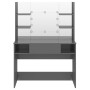 Schminktisch mit LED-Lichtern, glänzendes graues MDF, 100x40x135 cm. von vidaXL, Schlafzimmerkommoden - Ref: Foro24-331543, P...