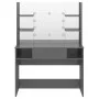 Tocador de maquillaje luces LED MDF gris brillo 100x40x135 cm by vidaXL, Bedroom Dressers - Ref: Foro24-331543, Price: 201,32...