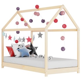 Estructura de cama infantil de madera maciza de pino 80x160 cm