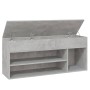 Betongraue Schuhbank aus Holzwerkstoff, 105 x 30 x 45 cm von vidaXL, Schuhregale und Schuhorganisatoren - Ref: Foro24-808760,...