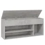 Concrete gray engineered wood shoe bench 105x30x45 cm by vidaXL, Shoe racks and shoe organizers - Ref: Foro24-808760, Price: ...