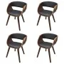 Sillas de comedor 4 uds madera curvada piel sintética marrón de vidaXL, Sillas de comedor - Ref: Foro24-270044, Precio: 717,4...