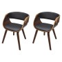 Sillas de comedor 2 uds madera curvada piel sintética marrón de vidaXL, Sillas de comedor - Ref: Foro24-270043, Precio: 353,1...