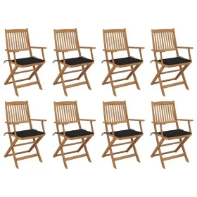 8 Stück klappbare Gartenstühle und Kissen aus massivem Akazienholz von vidaXL, Gartenstühle - Ref: Foro24-3075092, Preis: 405...