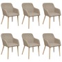 Dining chairs 6 pcs beige fabric and solid oak wood by vidaXL, dining chairs - Ref: Foro24-270571, Price: 733,72 €, Discount: %