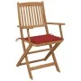 Folding garden chairs 8 units and solid acacia wood cushions by vidaXL, Garden chairs - Ref: Foro24-3075091, Price: 413,25 €,...